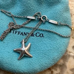 Authentic Tiffany & Co. sterling silver starfish 16” necklace